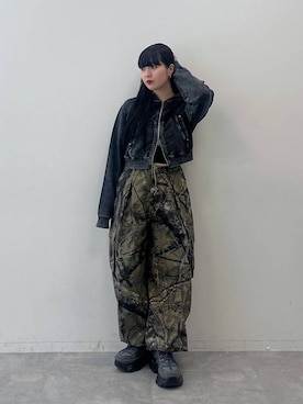 「アイテム（カーゴパンツ）」を使った、ナナさん（レディース・160cm・20代）の夏コーディネート