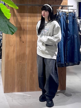 「Anui（アニュイ）のアイテム（スウェット）」を使った、ナナさん（レディース・160cm）の冬コーディネート