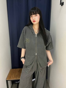 「アイテム（パーカー）」を使った、ナナさん（レディース・160cm・20代）の夏コーディネート