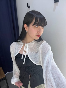 「アイテム（カーディガン/ボレロ）」を使った、ナナさん（レディース・160cm）の夏コーディネート