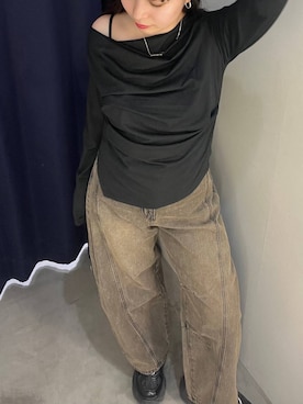 「PAGEBOY（ページボーイ）のアイテム（デニムパンツ）」を使った、ナナさん（レディース・160cm）の秋コーディネート