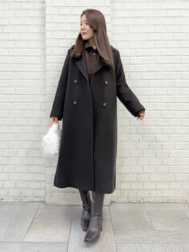 「アイテム（チェスターコート）」を使った、yurikoさん（レディース・158cm）の秋コーディネート