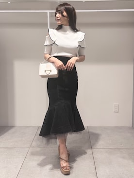 「MERCURYDUO（マーキュリーデュオ）のアイテム（シューズ）」を使った、yurikoさん（レディース・158cm）の夏コーディネート