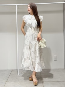 異素材ラッフルコンパクトニット　マーキュリーデュオ MERCURYDUO ニット セーター 異素材ラッフルコンパクトニット