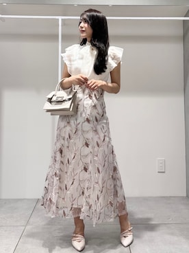 「MERCURYDUO（マーキュリーデュオ）のアイテム（シューズ）」を使った、yurikoさん（レディース・158cm）の夏コーディネート