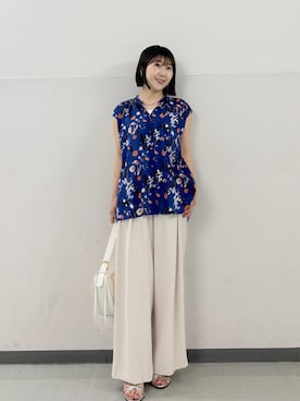 「Gready Brilliant（グレディブリリアン）のアイテム（サンダル）」を使った、SAKATOさん（レディース・150cm）の夏コーディネート