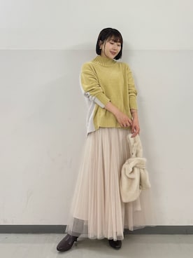 「アイテム（ストール/ショール）」を使った、SAKATOさん（レディース・150cm）の秋コーディネート