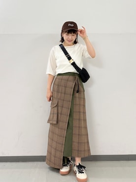 「アイテム（タンクトップ）」を使った、SAKATOさん（レディース・150cm）の夏コーディネート