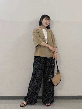 「Gready Brilliant（グレディブリリアン）のフラットラインサンダル（サンダル）」を使った、SAKATOさん（レディース・150cm）の夏コーディネート