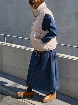 「アイテム（シャツワンピース）」を使った、AKINOさん（レディース・164cm）の秋コーディネート