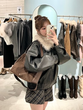 「アイテム（ブルゾン）」を使った、sakuraさん（レディース・152cm）の秋コーディネート