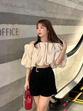 「アイテム（ボストンバッグ）」を使った、sakuraさん（レディース・152cm）の秋コーディネート