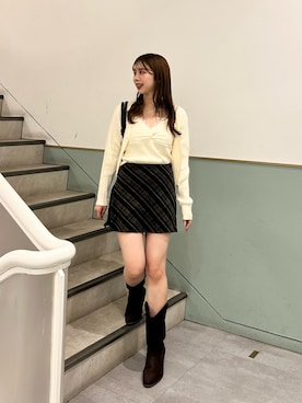 「ニットカーディガン」｜sakuraさん（レディース・152cm）の秋コーディネート