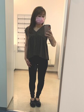 「UNIQLO（ユニクロ）のアイテム（パンツ、ブラック系）」を使った、mujyoさん（レディース）の夏コーディネート