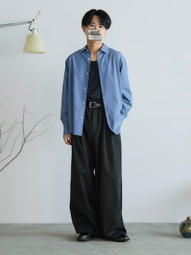 「アイテム（スラックス）」を使った、るきと.さん（メンズ・163cm・20代）の秋コーディネート