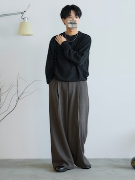 「アイテム（スラックス）」を使った、るきと.さん（メンズ・163cm・20代）の秋コーディネート