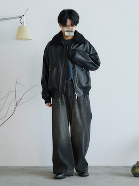 「アイテム（ブルゾン）」を使った、るきと.さん（メンズ・163cm・20代）の秋コーディネート