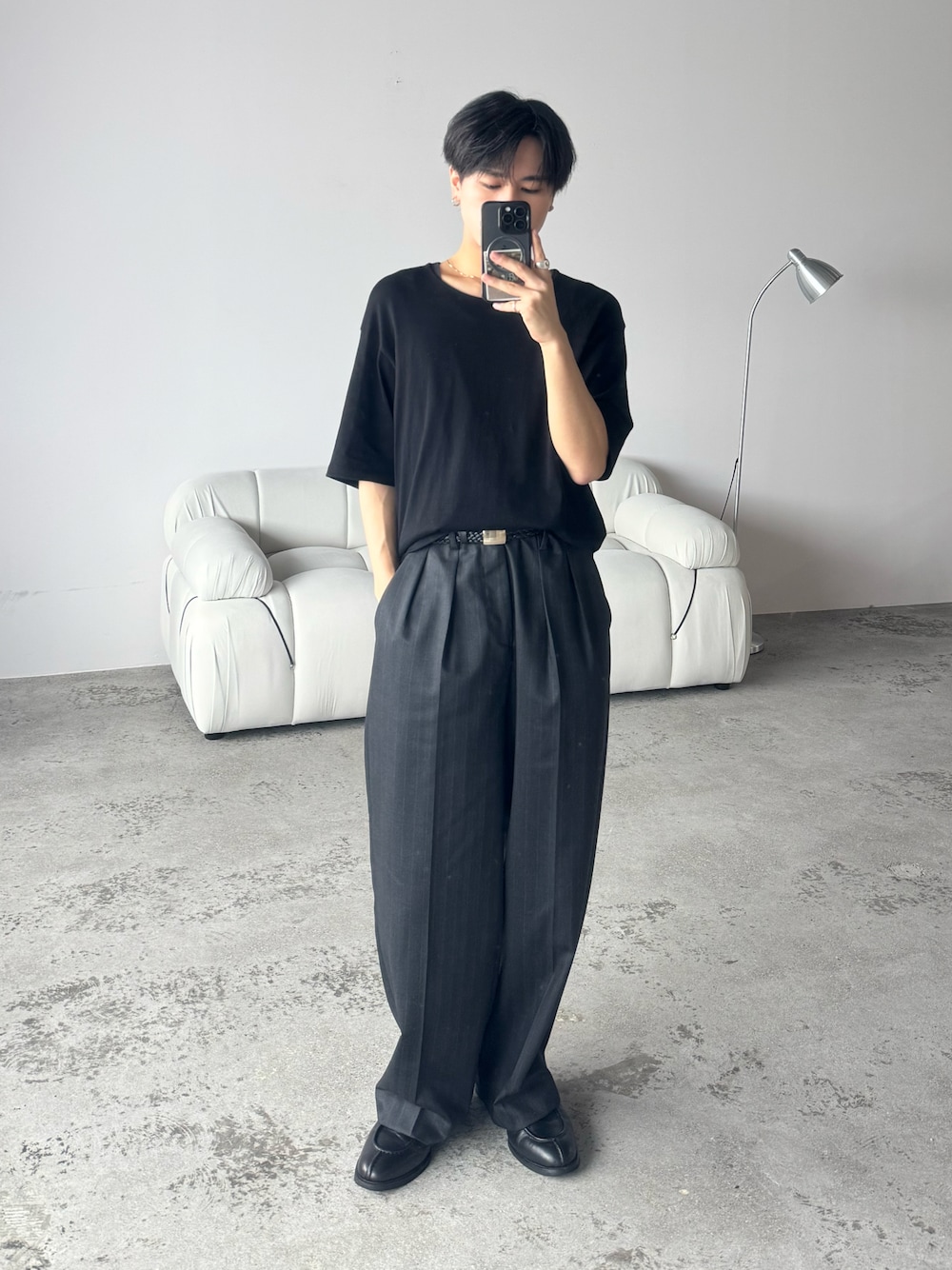 LIDNM（リドム）の「Wool Chalk Stripe Slacks（スラックス
