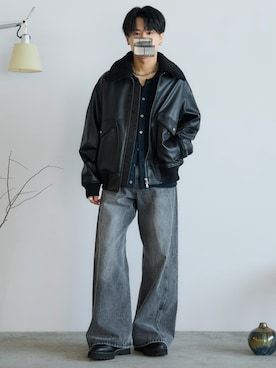 「アイテム（ブルゾン）」を使った、るきと.さん（メンズ・163cm・20代）の秋コーディネート