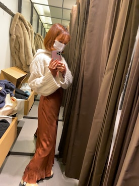 「ZARA（ザラ）のアイテム（ワンピース、ブラウン系）」を使った、nicoweardayoさん（レディース・159cm）の秋コーディネート