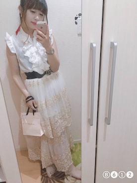 「Bobon21（ボボンニジュウイチ）のアイテム」を使った、保坂みのさん（レディース・147cm）の夏コーディネート