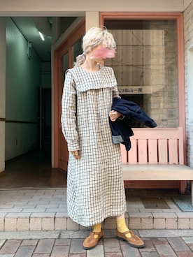 「VINTAGE（ヴィンテージ）のアイテム（サンダル）」を使った、keiさん（レディース・157cm）の春コーディネート