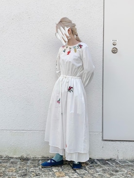 「インスタフォローしてね！」｜「アイテム（ワンピース/ドレス）」を使った、keiさん（レディース・157cm）の春コーディネート