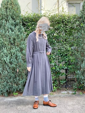 「インスタフォローしてね！」｜「アイテム（ワンピース/ドレス）」を使った、keiさん（レディース・157cm）の冬コーディネート