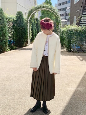 「ヘアアレンジ」｜「アイテム（ブルゾン）」を使った、keiさん（レディース・157cm）の秋コーディネート