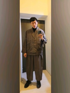 「西裝外套」｜「アイテム（ジャケット/アウター）」を使った、hongtien🇹🇼さん（メンズ・170cm）の冬コーディネート