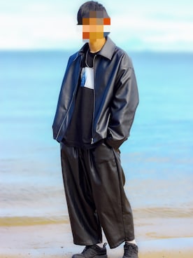 「セットアップ風」｜「アイテム（ブルゾン）」を使った、kyoさん（メンズ・181cm）の秋コーディネート