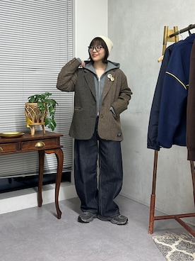 「アイテム（テーラードジャケット）」を使った、ヒジリさん（レディース・158cm・20代）の冬コーディネート