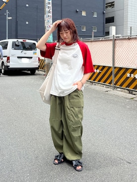 「ラグランTシャツ」｜ヒジリさん（レディース・158cm・20代）の夏コーディネート