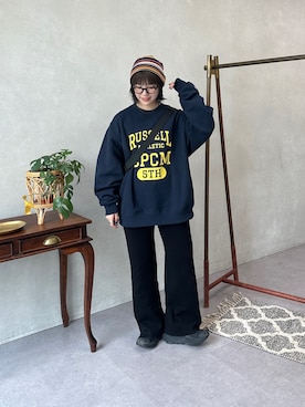 「アイテム（ボストンバッグ）」を使った、ヒジリさん（レディース・158cm・20代）の冬コーディネート