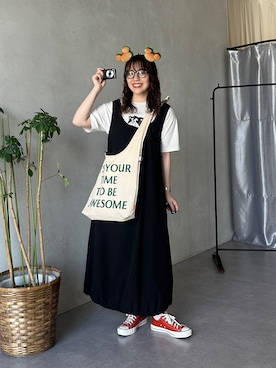 「アイテム（ワンピース）」を使った、ヒジリさん（レディース・158cm）の夏コーディネート