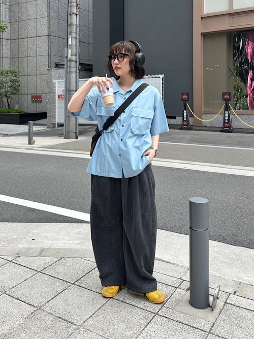 クロップドブロード開襟シャツ