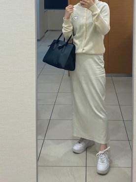 「NIKE（ナイキ）のナイキ エア フォース 1 PLT.AF.ORM ウィメンズシューズ / Nike Air Force 1 PLT.AF.ORM Women's Shoes＜22-29cm 展開＞（スニーカー）」を使った、メさん（レディース・157cm）の冬コーディネート