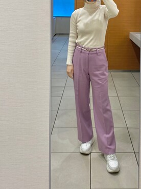 「MERCURYDUO（マーキュリーデュオ）のアイテム（ニット/セーター）」を使った、メさん（レディース・157cm）の春コーディネート