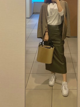 「NIKE（ナイキ）のナイキ エア フォース 1 PLT.AF.ORM ウィメンズシューズ / Nike Air Force 1 PLT.AF.ORM Women's Shoes＜22-29cm 展開＞（スニーカー）」を使った、メさん（レディース・157cm）の秋コーディネート