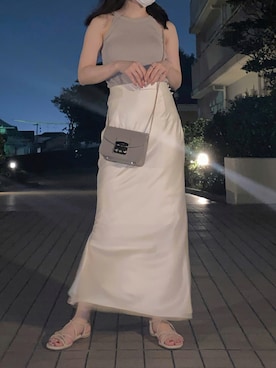 「ノースリーブニット」｜「アイテム（その他）」を使った、メさん（レディース・156cm）の夏コーディネート