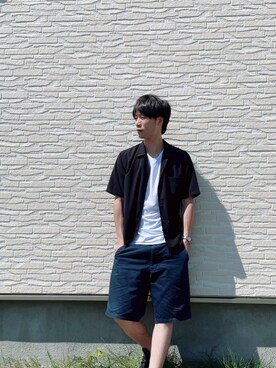 「GU（ジーユー）のアイテム（その他パンツ、その他）」を使った、shuheiさん（メンズ・175cm）の夏コーディネート