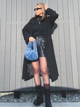 「SpRay（スプレイ）のアイテム（ブーツ）」を使った、Miyoki⇆相互さん（レディース・170cm）の冬コーディネート