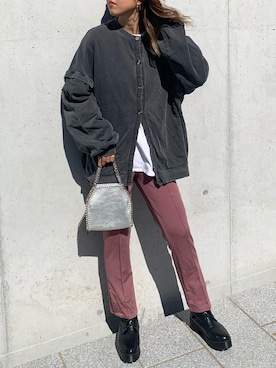 「SpRay（スプレイ）のアイテム（ブーツ）」を使った、Miyoki⇆相互さん（レディース・170cm）の秋コーディネート