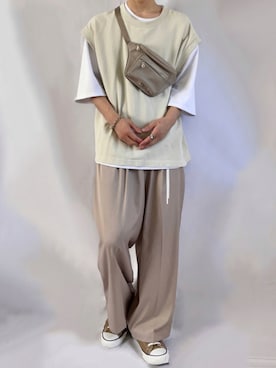 「ZIP FIVE（ジップファイブ）のアイテム（ベスト）」を使った、なさん（メンズ・172cm）の夏コーディネート