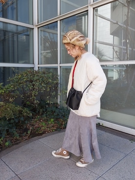 「Candy Stripper（キャンディストリッパー）のアイテム（キャップ）」を使った、fukkyさん（レディース・152cm）の冬コーディネート