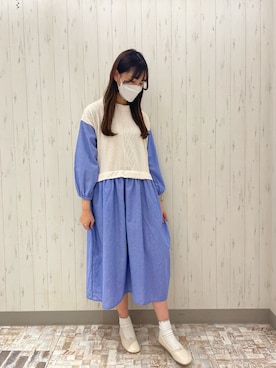 「ehka sopo（エヘカソポ）のアイテム（バレエシューズ）」を使った、haruさん（レディース・170cm）の冬コーディネート