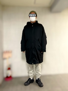 「Ellno Loset（エルノロゼット）のアイテム（モッズコート）」を使った、shunsu247さん（メンズ・178cm）の冬コーディネート