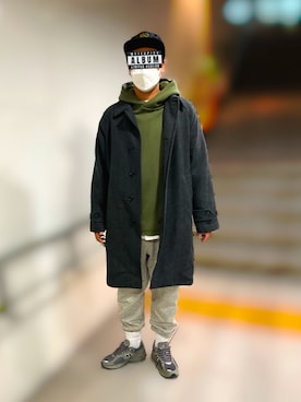 「アイテム（チェスターコート、その他）」を使った、shunsu247さん（メンズ・178cm）の冬コーディネート