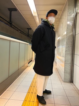 「Ellno Loset（エルノロゼット）のアイテム（モッズコート）」を使った、shunsu247さん（メンズ・178cm）の冬コーディネート