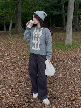 「アイテム（チノパンツ）」を使った、mayaさん（レディース・155cm）の秋コーディネート